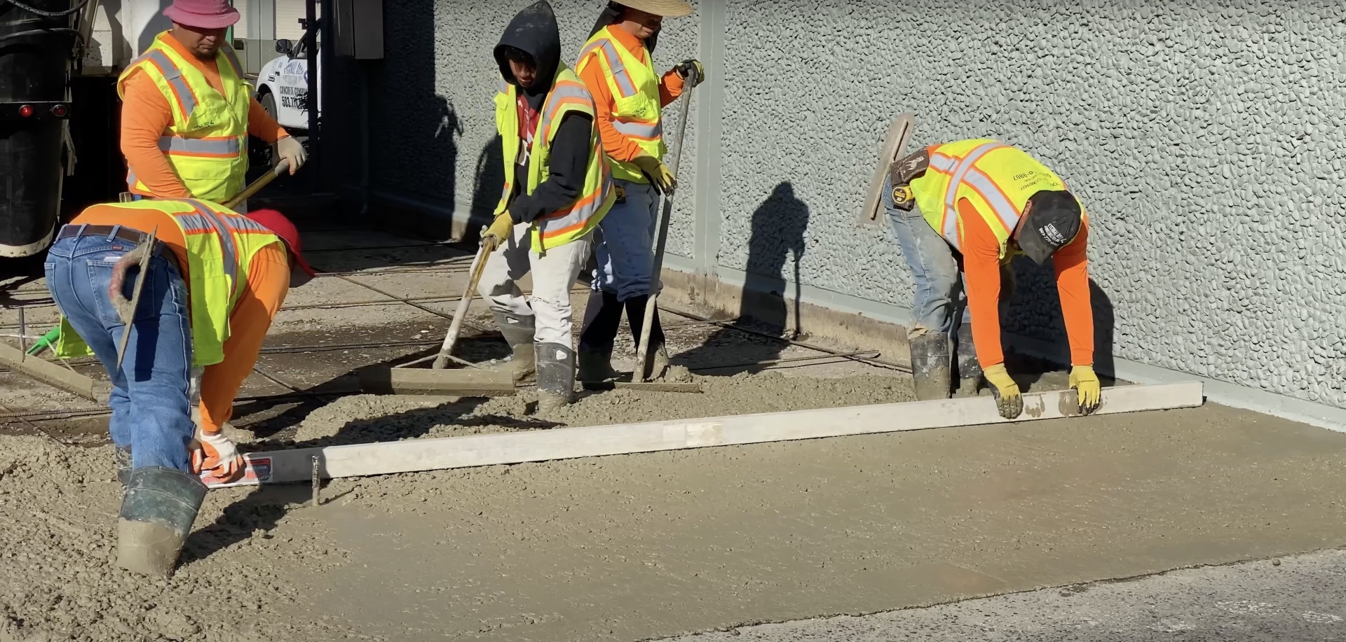 Expert concrete installation by Cuyahoga Falls Concrete team Professional concrete contractors working on sidewalk installation in Cuyahoga Falls
